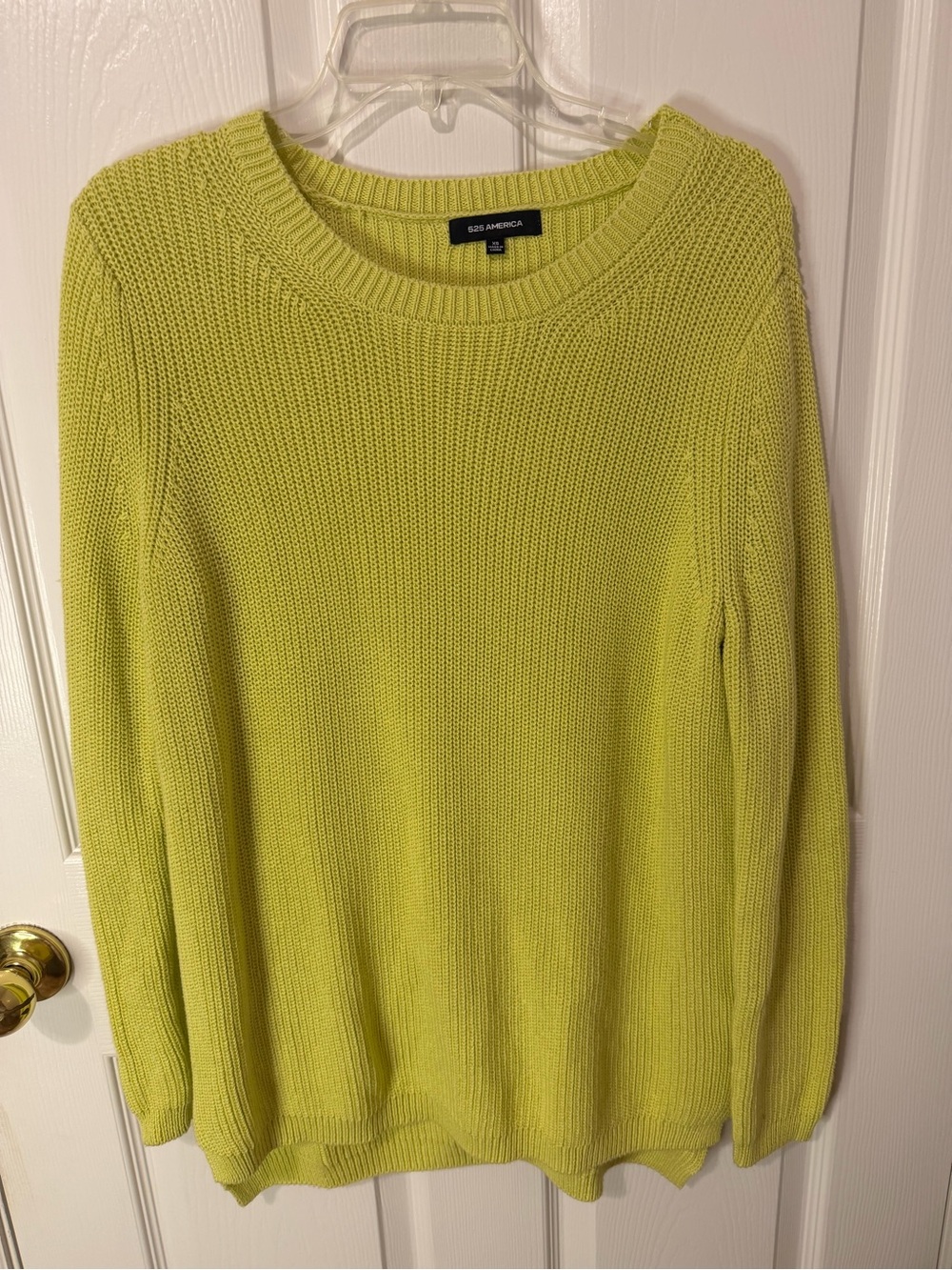 525 America Women's Lime Knit Crewneck tunic Sweater